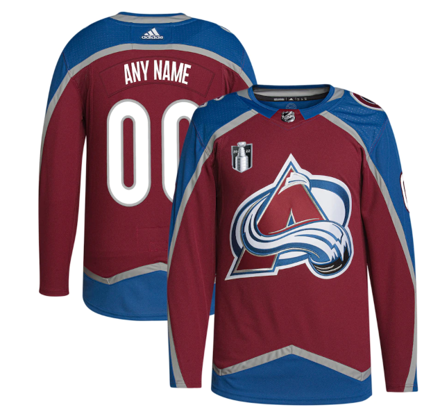 Men's Colorado Avalanche Active Player Custom 2022 Burgundy Stanley Cup Final Patch Stitched Jersey
